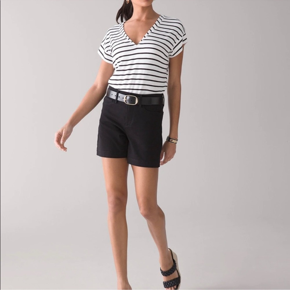White House Black Market‎ High Rise Sculpt 5-Inch Black Denim Shorts size 6